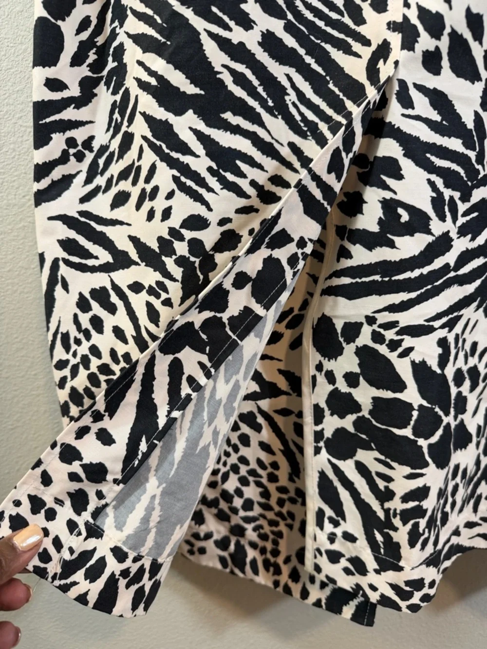 Sergio Hudson x Target Trench Coat XS Black White Animal Print Strong Shoulder - Picture 10 of 13
